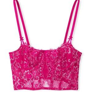 New! Victoria's Secret Wicked Shimmer Lace Push Up Corset Bra Top 22879